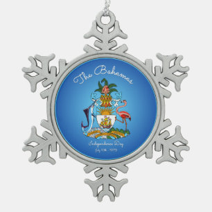 Bahamas-Wappen Schneeflocken Zinn-Ornament