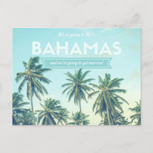 Bahamas Wedding Tropical Beach rettet die Termine Ankündigungspostkarte