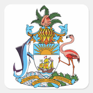 Bahamasemblem Quadratischer Aufkleber
