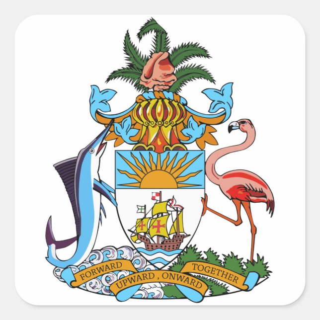 Bahamasemblem Quadratischer Aufkleber (Vorderseite)
