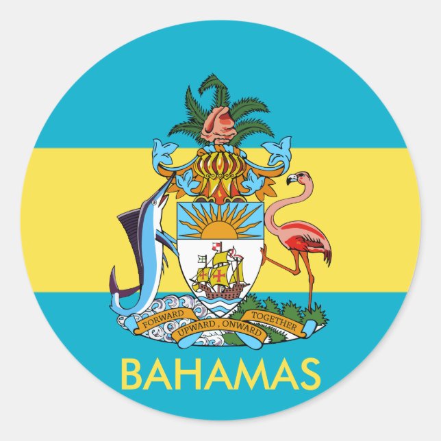 Bahamasemblem Runder Aufkleber (Vorderseite)