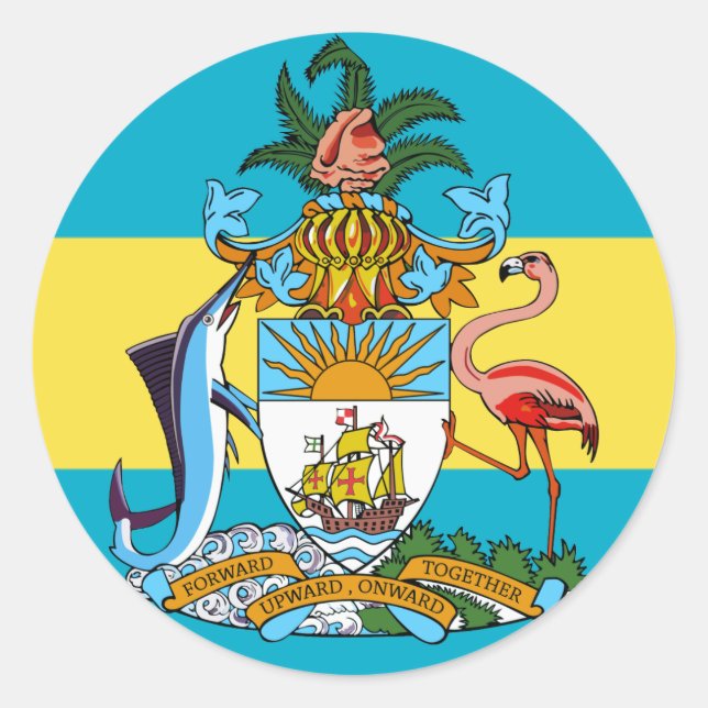Bahamasemblem Runder Aufkleber (Vorderseite)