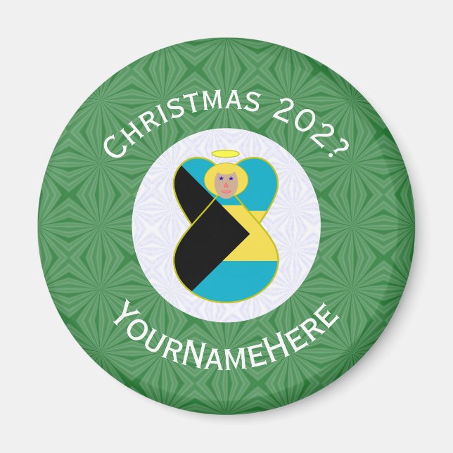 Bahamian Blonde Angel Weihnachtsflagge Personalisi Magnet (Vorne)