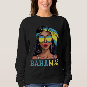 Bahamian Souvenirs Frauen Flagge Roots Baham Sweatshirt