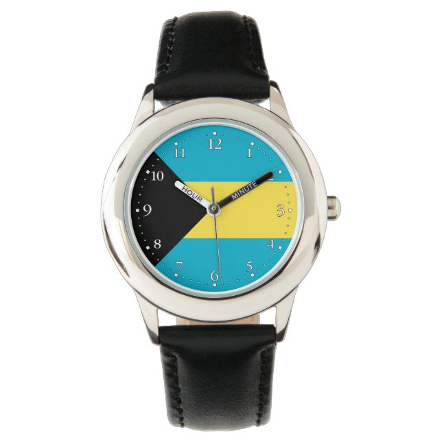 Bahamianische Flagge Armbanduhr (Vorderseite)