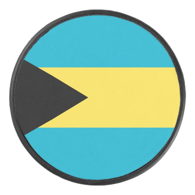 Bahamianische Flagge Eishockey Puck (Vorderseite)