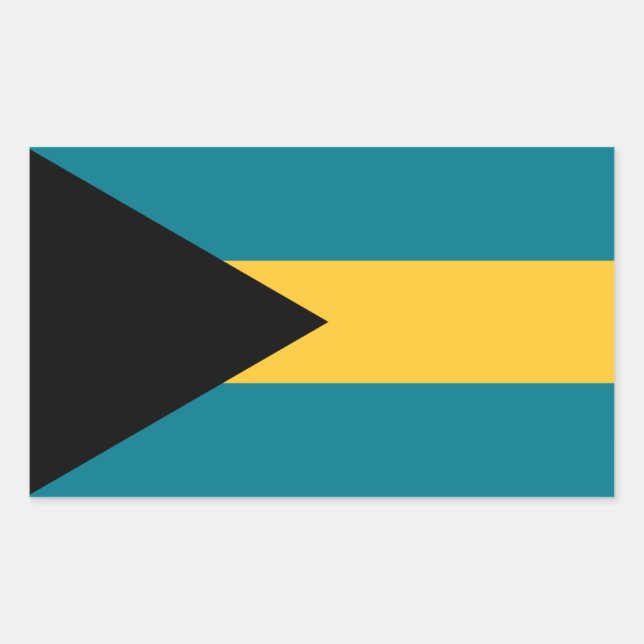 Bahamianische Flagge, Flagge der Bahamas Rechteckiger Aufkleber (Vorderseite)