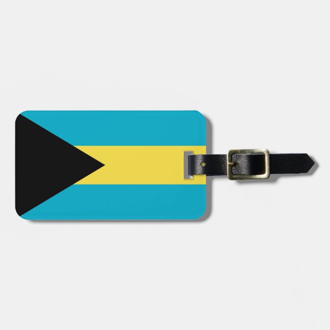 Bahamianische Flagge Gepäckanhänger (Vorderseite horizontal)