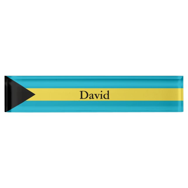 Bahamianische Flagge Namensplakette (Vorderseite)