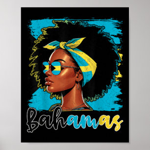 Bahamianisches Mädchen Bahamas-Flagge Stolz bahami Poster