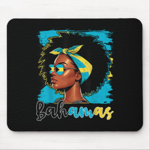 Bahamianisches Mädchen Flagge der Bahamas Stolze b Mousepad
