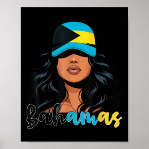 Bahamianisches Mädchen Flagge der Bahamas Stolze b Poster