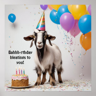 Bahhh-rthday Blöken für dich! Ziege Poster
