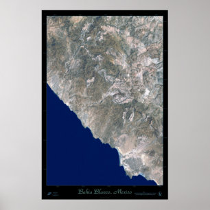 Bahia Blanco, Baja California Satellitenposter Poster