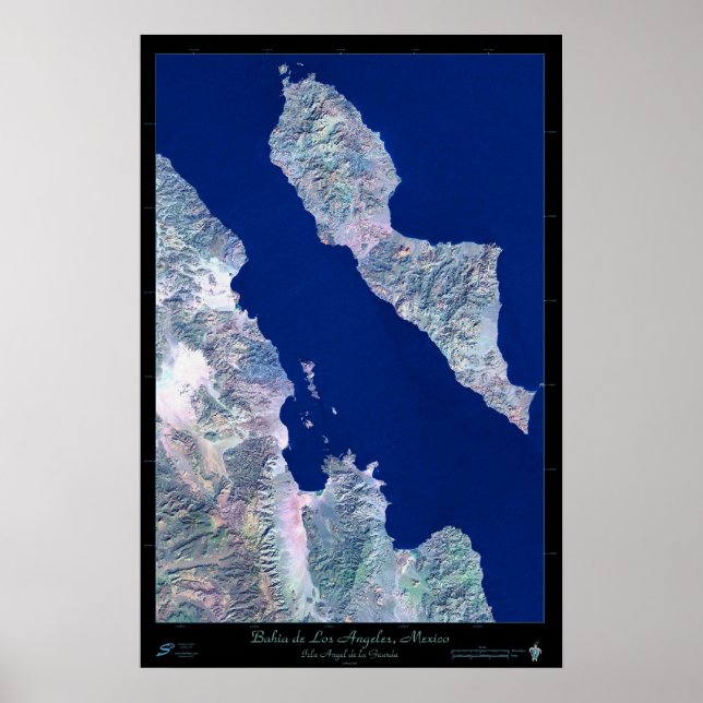 Bahia de Los Angeles, B.C, Mexico satellite poster (Vorne)