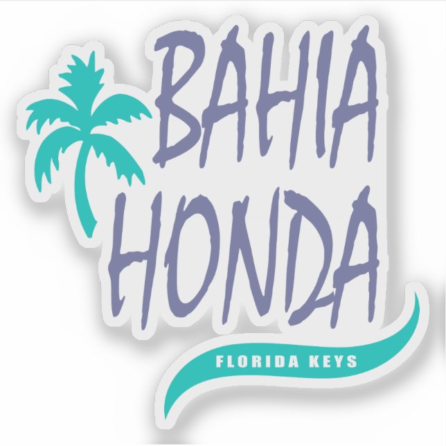 Bahia Honda Florida Keys mit Palmen Aufkleber (Vorderseite)