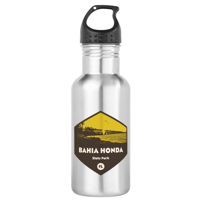 Bahia Honda Staat Park Florida Edelstahlflasche (Vorderseite)