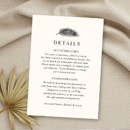 Bahia Minimal Palm Leaf Wedding Details Begleitkarte