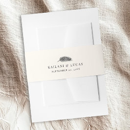 Bahia Minimal Palm Leaf Wedding Einladungsbanderole