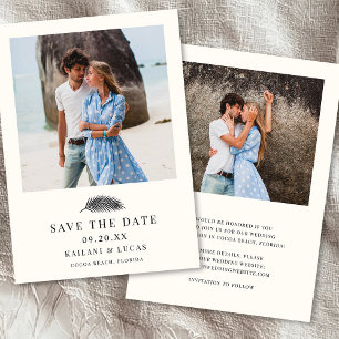 Bahia Minimal Palm Leaf Wedding Foto Save The Date
