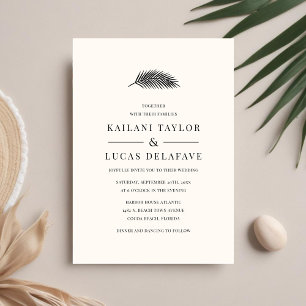 Bahia Modern Minimal Palm Leaf Wedding Einladung