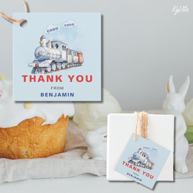 Bahn Birthday Square Danke Tag Chugga Chugga Geschenkanhänger (Von Creator hochgeladen)