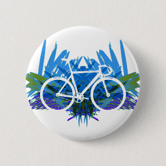 Bahn-Fahrrad auf Blau/Grün Button