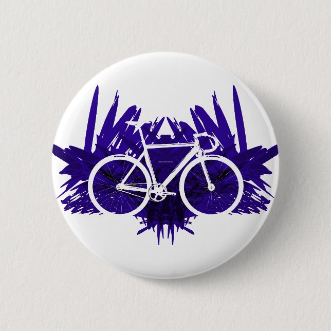 Bahn-Fahrrad auf Veilchen Button (Vorderseite)