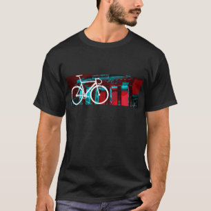 Bahn-Fahrrad Berlin - rotes Blau T-Shirt