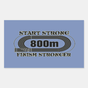 Bahn-Feld 800 Meter-mittleres Rechteckiger Aufkleber