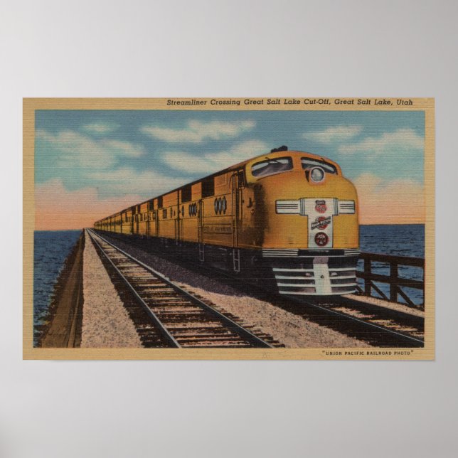 Bahn - Überqueren des großen Salzsees, Ogden, Utah Poster (Vorne)