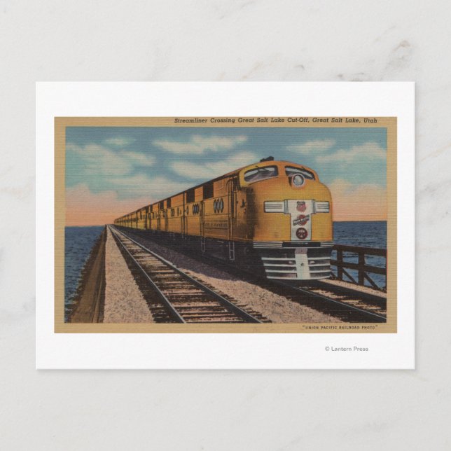 Bahn - Überqueren des großen Salzsees, Ogden, Utah Postkarte (Vorderseite)