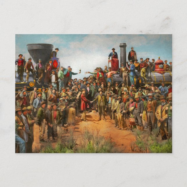 Bahn - Zivil - Das Champagner-Foto 1869 Postkarte (Vorderseite)