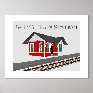 Bahnbahndepot - Text am oberen Druckplakat Foliendrucke