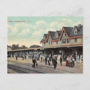 Bahnhof, Asbury Park, New Jersey Vintage Postkarte