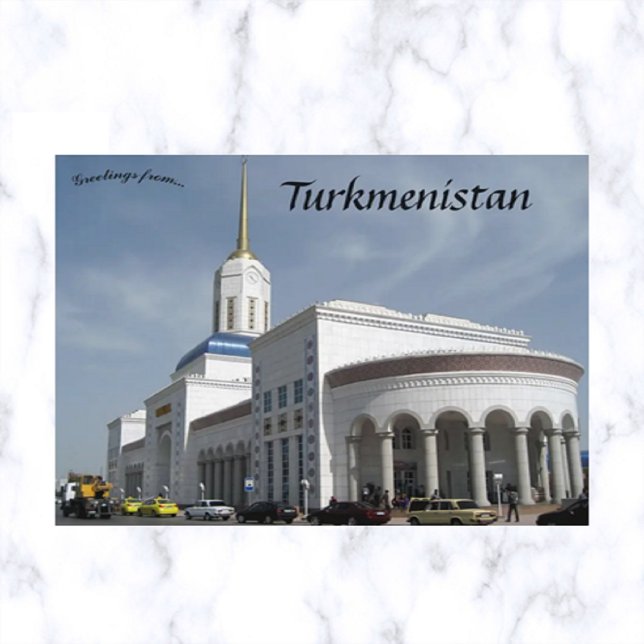 Bahnhof Aschgabat in Turkmenistan Postkarte (Von Creator hochgeladen)