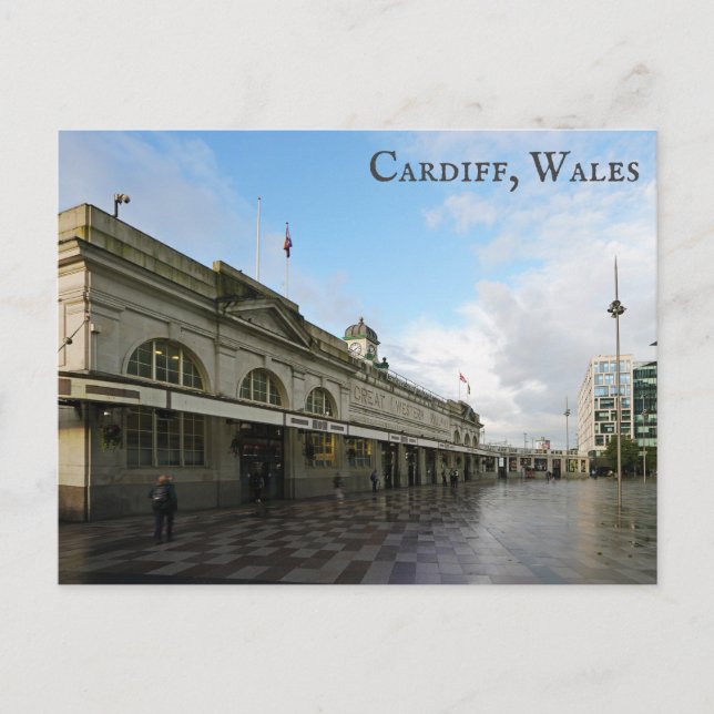 Bahnhof Cardiff Wales Welsh Travel Foto Postkarte (Vorderseite)