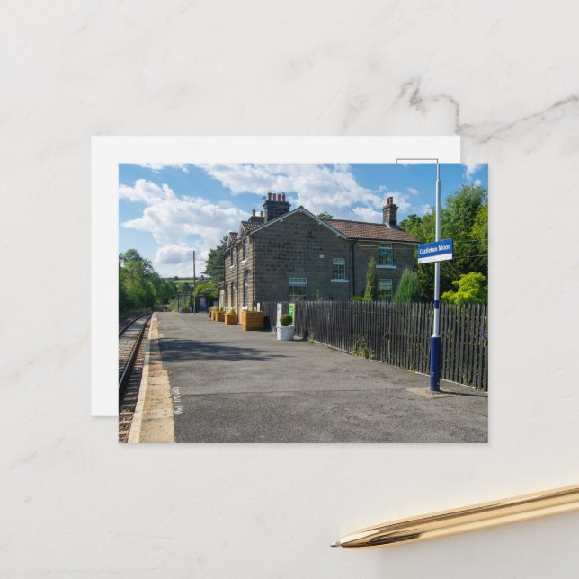 Bahnhof Castleton Moor Postkarte (Vorderseite/Rückseite Beispiel)
