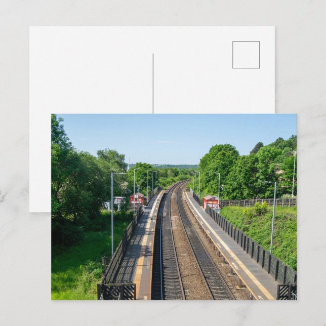 Bahnhof Dachtton, Huddersfield Postkarte (Vorne/Hinten)