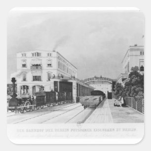 Bahnhof des Zuges Berlin-Potsdam Quadratischer Aufkleber