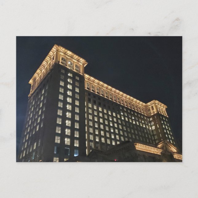 Bahnhof Detroit Postkarte (Vorderseite)