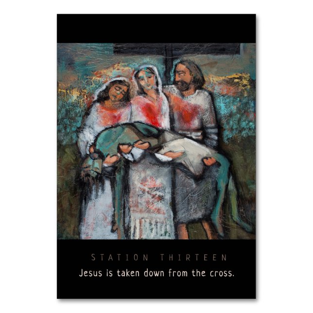 Bahnhof Dreizehn, Jesus abgenommen, Gebetskarte Tischnummer (Vorderseite)