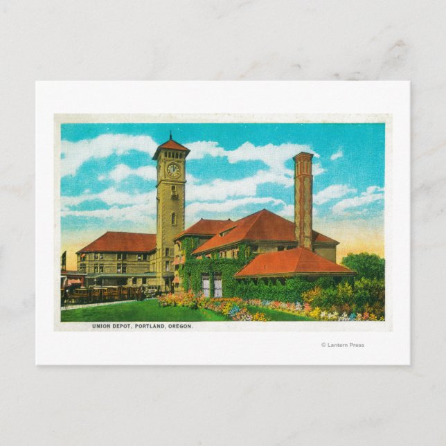 Bahnhof Gewerkschaft in Portland, Postkarte (Vorderseite)