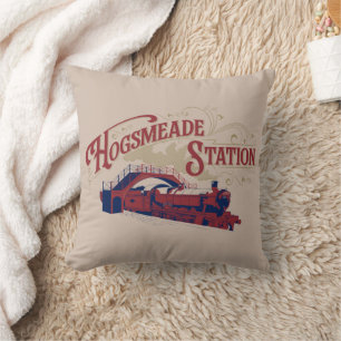 Bahnhof HOGSMEADE Vintage-Grafik Kissen