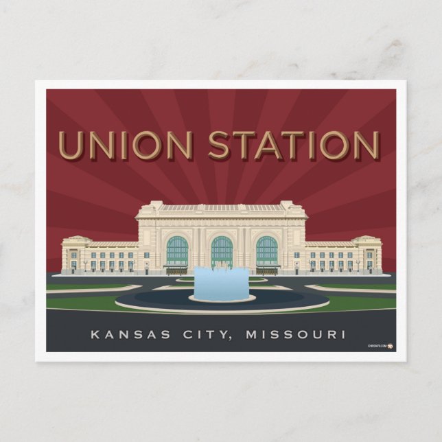 Bahnhof Kansas City Gewerkschaft - Postkarte (Vorderseite)