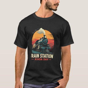 Bahnhof Kinda Tag Eisenbahnliebhaber Historische E T-Shirt