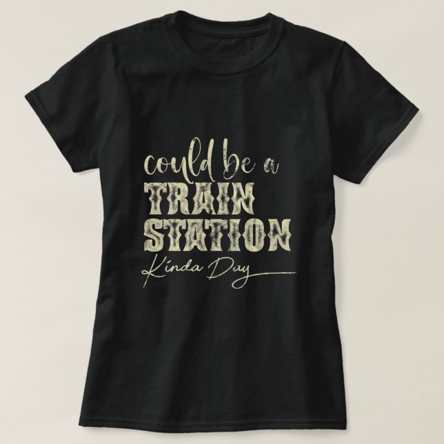Bahnhof Kinda Tag Vintager Zug Angebot T-Shirt (Design vorne)