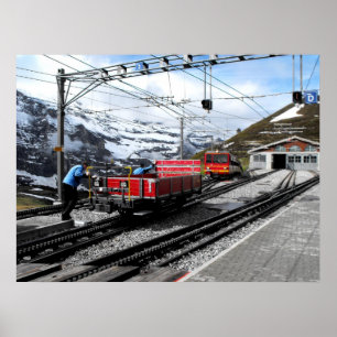 Bahnhof Kleine Scheidegg in der Schweiz Poster