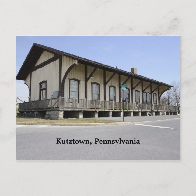 Bahnhof Kutztown Postkarte (Vorderseite)