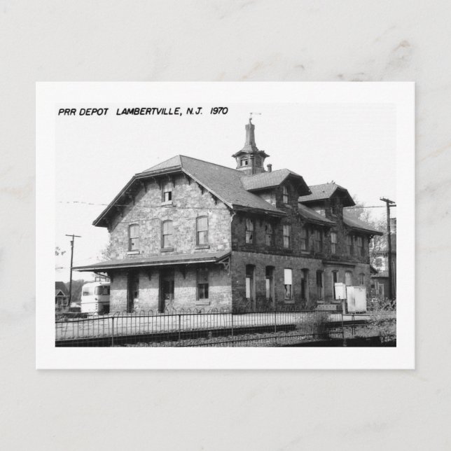 Bahnhof Lambertville, NJ Vintag Postkarte (Vorderseite)
